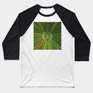 Electroluminated Skull Radiate - Forest Green Baseball T-Shirt